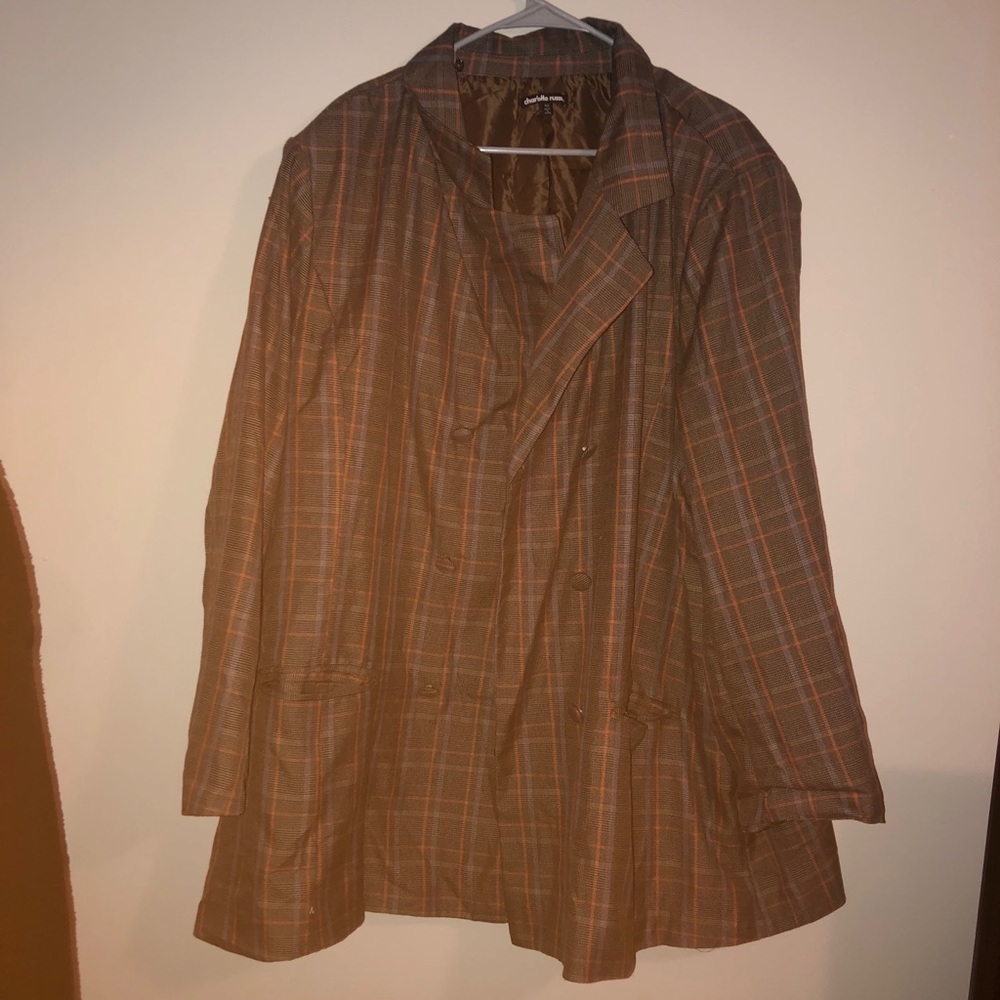 Brown plaid blazer